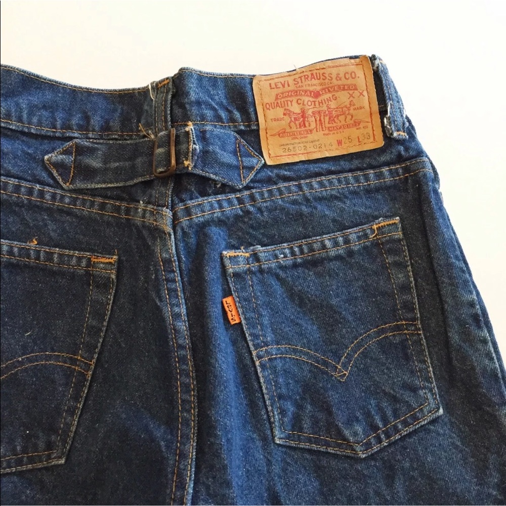 Vintage Levi’s 502 Cinch Buckle Back Orange Tab